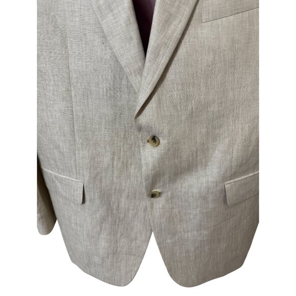 Alan Flusser 100% Linen Men's Sport Coat Jacket Beige Neutral Summer - Picture 3 of 12